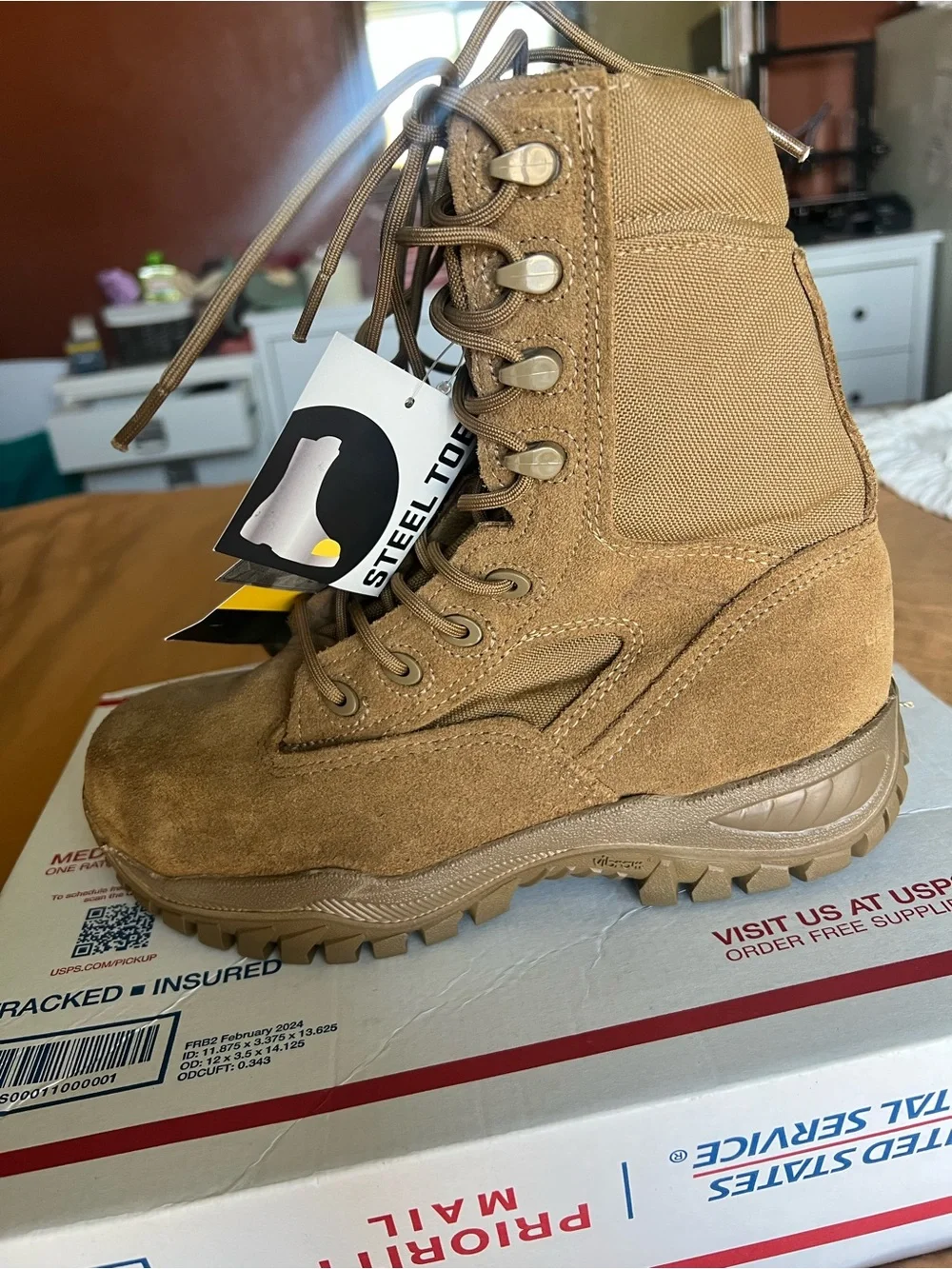 Belleville C312ST Boots Mens Size 6.5R Coyote Steel Toe Hot Weather Combat NWT